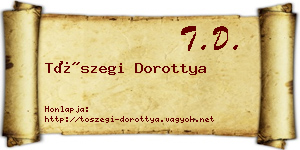 Tószegi Dorottya névjegykártya
